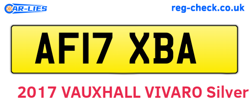 AF17XBA are the vehicle registration plates.