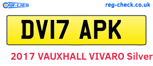 DV17APK are the vehicle registration plates.