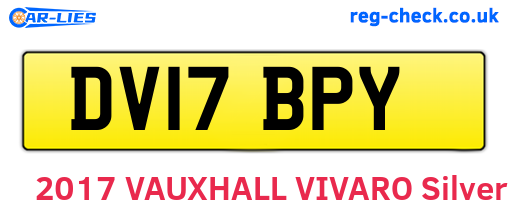 DV17BPY are the vehicle registration plates.