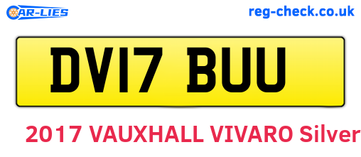 DV17BUU are the vehicle registration plates.