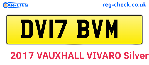DV17BVM are the vehicle registration plates.