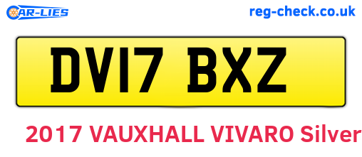 DV17BXZ are the vehicle registration plates.