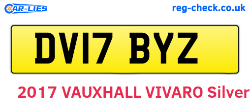 DV17BYZ are the vehicle registration plates.