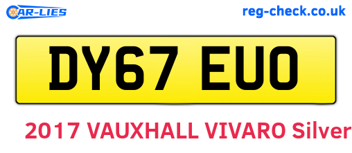 DY67EUO are the vehicle registration plates.