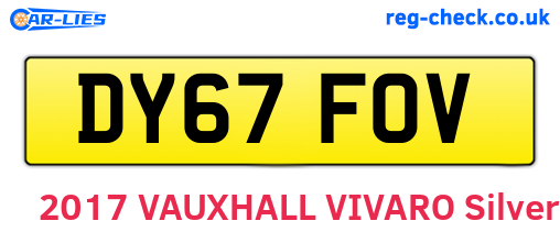 DY67FOV are the vehicle registration plates.