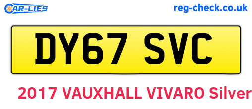 DY67SVC are the vehicle registration plates.