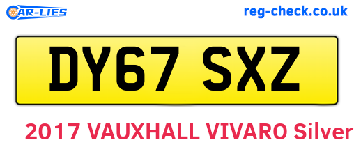 DY67SXZ are the vehicle registration plates.