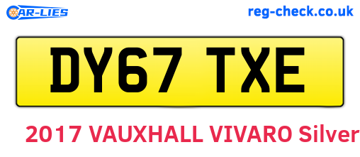 DY67TXE are the vehicle registration plates.