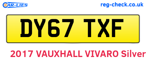 DY67TXF are the vehicle registration plates.