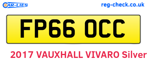 FP66OCC are the vehicle registration plates.