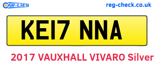 KE17NNA are the vehicle registration plates.