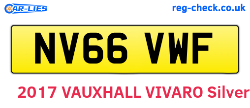 NV66VWF are the vehicle registration plates.