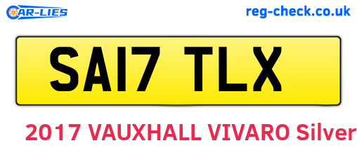 SA17TLX are the vehicle registration plates.