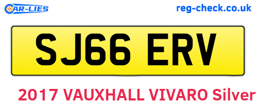 SJ66ERV are the vehicle registration plates.