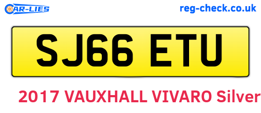 SJ66ETU are the vehicle registration plates.