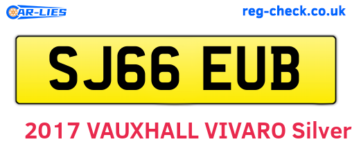 SJ66EUB are the vehicle registration plates.