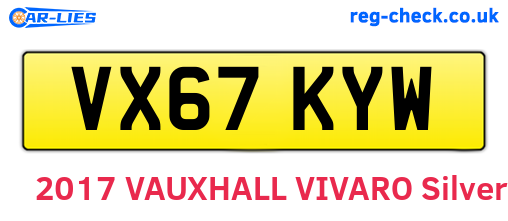 VX67KYW are the vehicle registration plates.