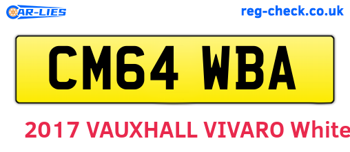 CM64WBA are the vehicle registration plates.