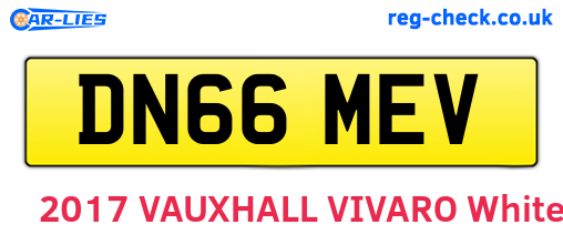 DN66MEV are the vehicle registration plates.