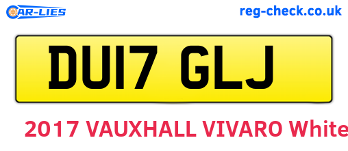 DU17GLJ are the vehicle registration plates.