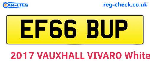 EF66BUP are the vehicle registration plates.