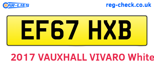 EF67HXB are the vehicle registration plates.