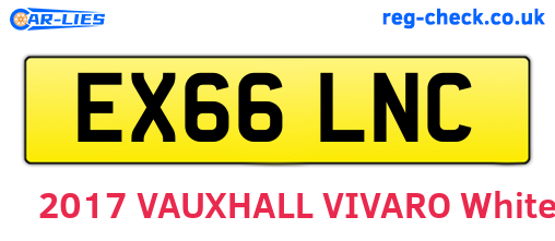 EX66LNC are the vehicle registration plates.