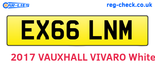 EX66LNM are the vehicle registration plates.