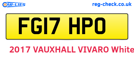 FG17HPO are the vehicle registration plates.
