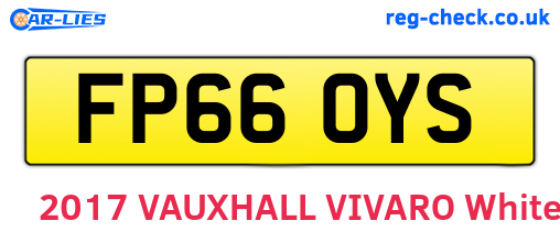 FP66OYS are the vehicle registration plates.