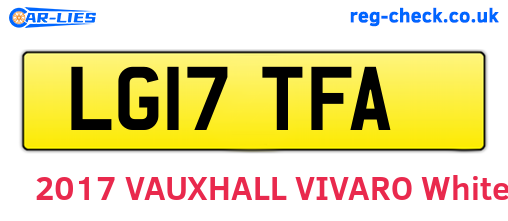 LG17TFA are the vehicle registration plates.
