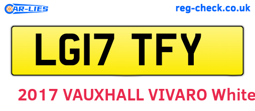 LG17TFY are the vehicle registration plates.