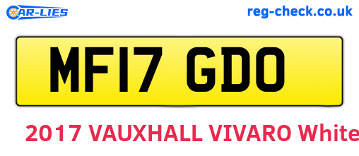 MF17GDO are the vehicle registration plates.