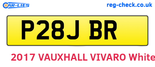 P28JBR are the vehicle registration plates.