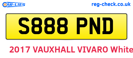 S888PND are the vehicle registration plates.
