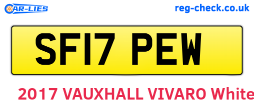 SF17PEW are the vehicle registration plates.