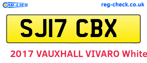SJ17CBX are the vehicle registration plates.
