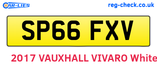 SP66FXV are the vehicle registration plates.