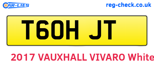 T60HJT are the vehicle registration plates.