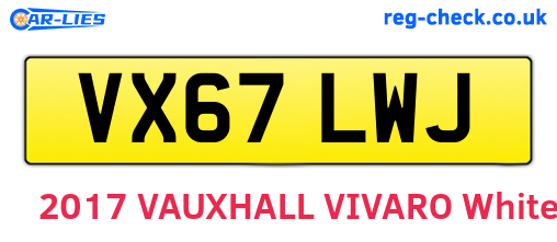 VX67LWJ are the vehicle registration plates.