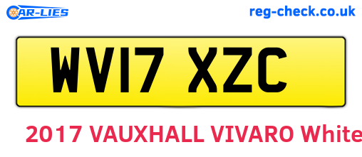 WV17XZC are the vehicle registration plates.