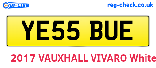 YE55BUE are the vehicle registration plates.