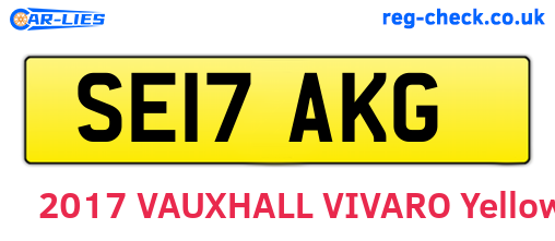 SE17AKG are the vehicle registration plates.