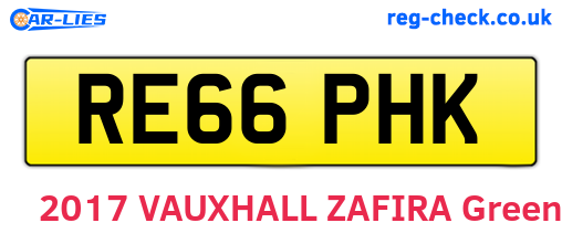RE66PHK are the vehicle registration plates.