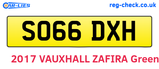 SO66DXH are the vehicle registration plates.