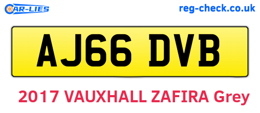 AJ66DVB are the vehicle registration plates.