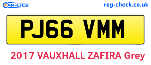PJ66VMM are the vehicle registration plates.