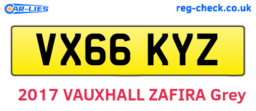 VX66KYZ are the vehicle registration plates.
