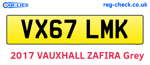 VX67LMK are the vehicle registration plates.