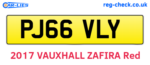 PJ66VLY are the vehicle registration plates.